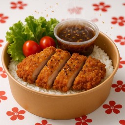 ข้าวไก่ทอดกรอบซอสเผ็ดพริกไทยดำ