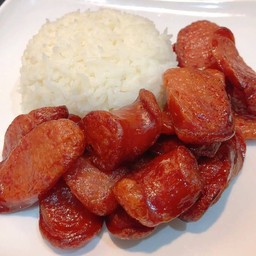 กุนเชียงทอด ราดข้าว