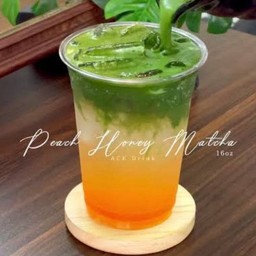Matcha peach soda