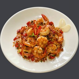 กุ้งคั้วพริกเหลือ