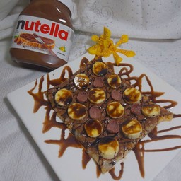 โรตีกรอบ+กล้วย+นูเทลลา