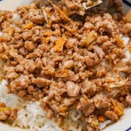 ข้าวหมูสับกระเทียม+ไข่ดาว