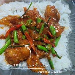 ข้าวผัดพริกแกงปลา(ทอด)