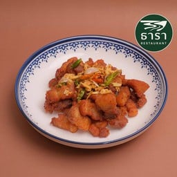 หมูสามชั้นทอดพริกกระเทียม