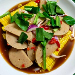 ยำหมูยอ ข้าวโพด