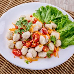 ยำวุ้นเส้น-ลูกชิ้น หมูสับ