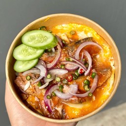 ข้าวไข่ข้นหน้าปลากระป๋อง