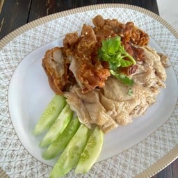 ไก่ต้ม+ไก่ทอด