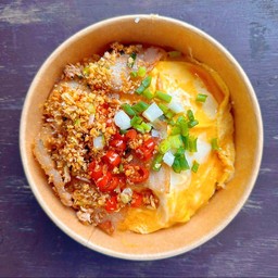ข้าวไข่ข้น (ไข่ 2 ฟอง) สามชั้นคั่วพริกเกลือ
