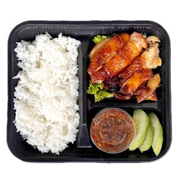 ข้าวไก่อบ น้ำผึ้ง
