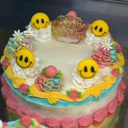 เค้กsmiley(ตัวเค้กชมพู) 1ปอนด์-วนิลลา