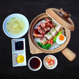 ข้าวอบหมูแดง หมูกรอบ