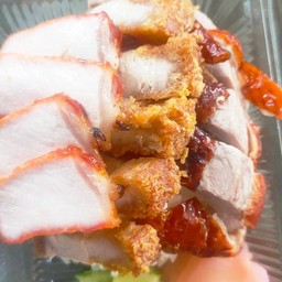 ข้าวหน้าเป็ด+หมูแดง+หมูกรอบ