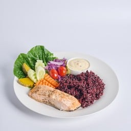 ข้าวหน้าสเต็กปลาแซลมอน คัดเกรดพรีเมียม โคตรคลีน