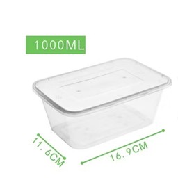 กล่องเหลี่ยมใส่อาหาร  ขนาด1000 ml