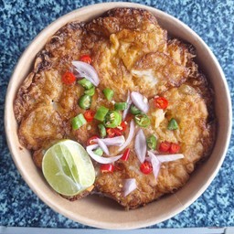 ข้าวไข่ดาว(สุก) 3 ฟอง พริก+มะนาว