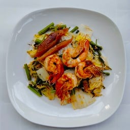 สุกี้แห้งกุ้ง