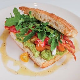breakfast bruschetta on schiacciata