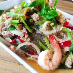 ยำวุ้นเส้นหมูสับกุ้ง