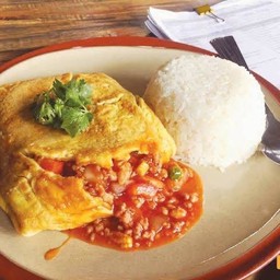 ข้าวไข่ยัดไส้หมูสับ(stuffed omelette)