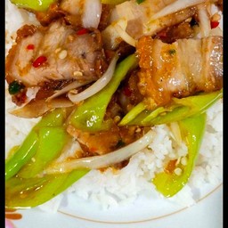 ผัดพริกหยวกราดข้าว (โปรดระบุ)