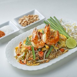 ผัดไทยวุ้นเส้นกุ้งสด