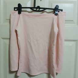 เสื้อเปิดไหล่สีชมพูน่ารัก ไซส์M