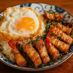 ข้าวกะเพราหมูกรอบ