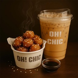 เซ็ตไก่ป็อป size L กับเครื่ิองดื่ม