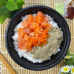 ข้าวหน้ามันปู+ม่อนเต๋า+ไข่กุ้ง(มันปู 40 กรัม)