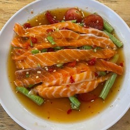 ตำแซลมอนเส้น ไม่ร้า