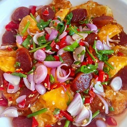 ยำไข่ดาว+กุนเชียง