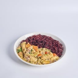 ข้าวสเต็กปลาผัดผงกะหรี่