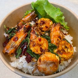 ข้าวกะเพรากุ้ง