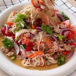 ยำปูอัดหมูสับวุ้นเส้น