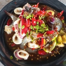 เหลาหมึกกุ้งสด