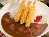 ข้าวแกงกะหรี่กุ้งทอด