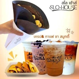 ร้านสโลเฮ้าส์ เครป & ชาไทย ชานม กาแฟ ผลไม้สมูทตี้ สาขาท่าน้ำนนท์