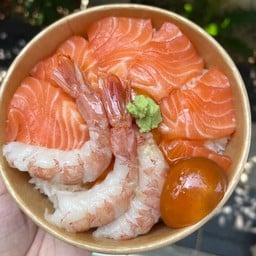 ข้าวหน้าม่อนสด กุ้งหวาน