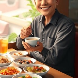 ชุดที่5 มี ข้าวต้ม1 ที่ หนำเลี้ยบหมูสับ ยำไข่เค็ม ผักบุ้งไฟแดง