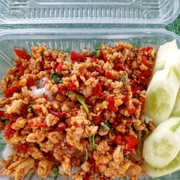 กะเพาหมุสับ