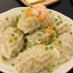 เกี๊ยวทรงเครื่องบางทราย(ไส้หมู+กุ้ง)