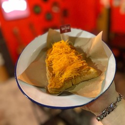 ปังแผ่นปิ้งสังขยาชาไทยฝอยทอง