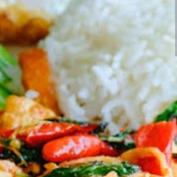 ข้าวกระเพรากุ้ง ไข่ดาว