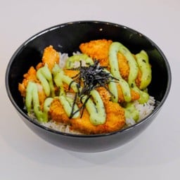 ข้าวหน้าเสต็กปลาทอด