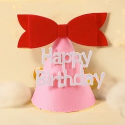 หมวกปาร์ตี้ - ชมพูโบว์แดง