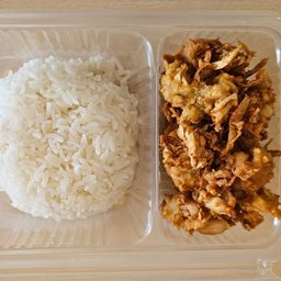 ข้าวราด ไก่ทอดกระเทียม