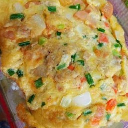 ข้าวไข่เจียวทรงเครื่อง  ฟรีน้ำพริกกะปิ