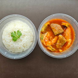 ข้าว แกงส้มชะอมกุ้ง