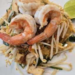 ผัดไทยวุ้นเส้น(กุ้งสด) (สูตรคลีน)(คีโต)